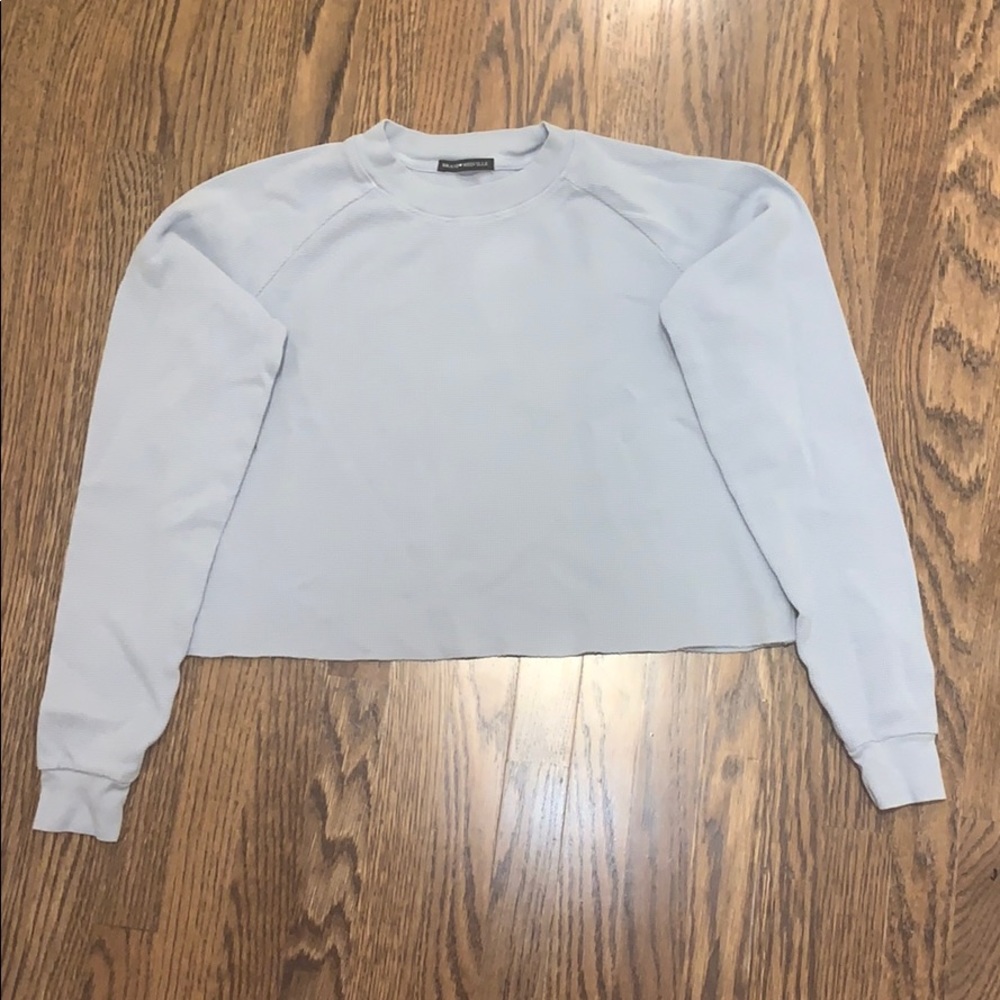LIGHT BLUE BRANDY MELVILLE KNIT CROP TOP